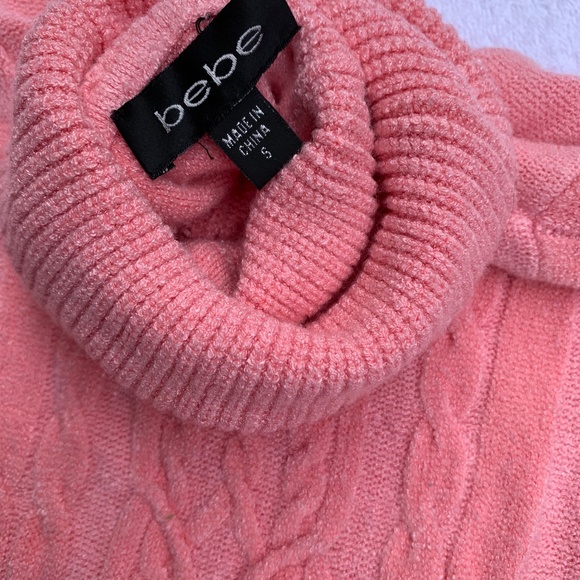 Brand New Bebe Pink Turtleneck Sweater - Picture 4 of 6